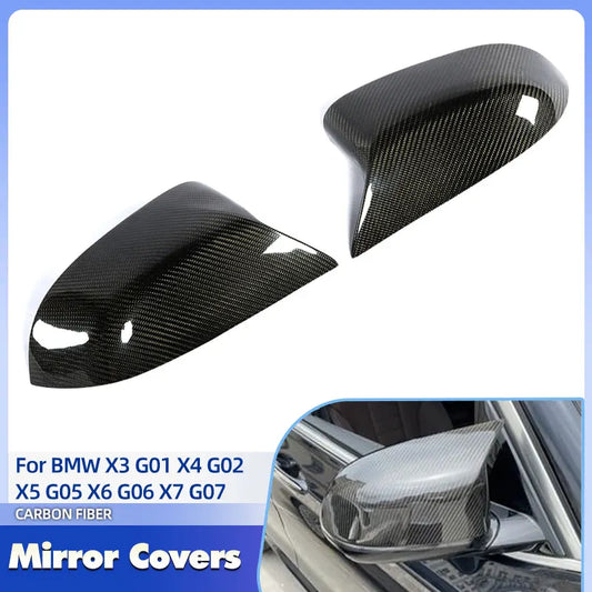 Carbon Fiber Mirror Covers for BMW X3 X4 X5 X6 X7 (G01/G02/G05/G06/G07) 2019–2022